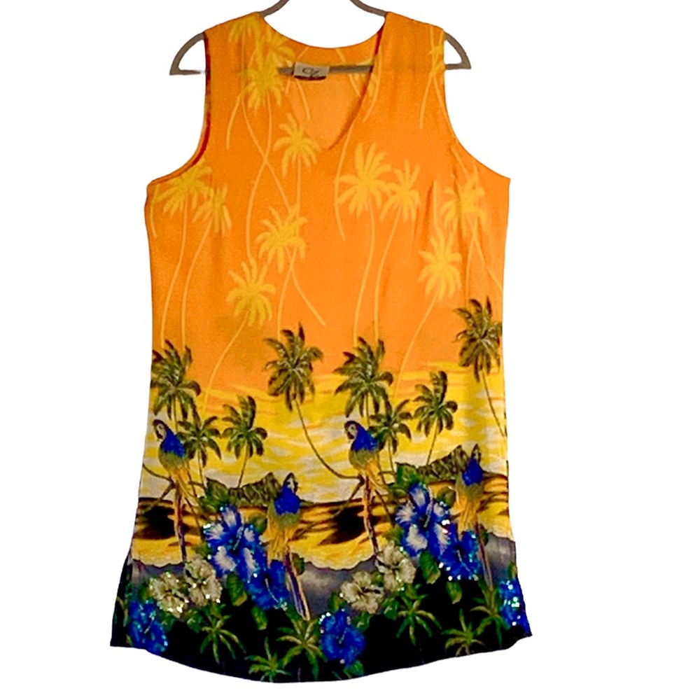 Tropical Print Swimsuit CoverUps size M